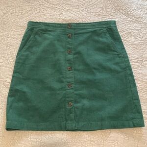 Corduroy front button mini skirt, pockets